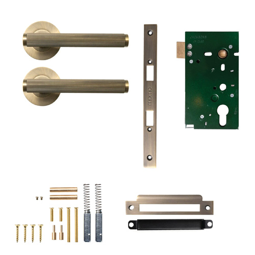 Momo Bellevue Lined Mortice Lock Passage Set Dark Brushed Brass BVLD.PASS.DBB