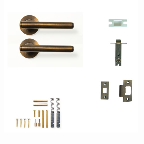 Momo Bellevue Plain Lever Door Handle Solid Brass Tubular Latch Passage Set Bronze BVPL.TPAS.BNZ