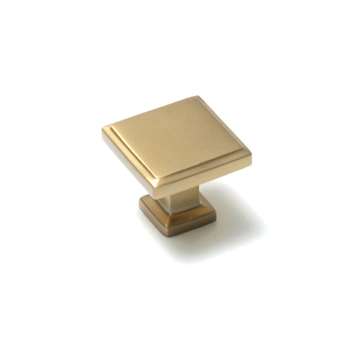 Momo Lucca Square Cabinet Knob 30mm Brushed Satin Brass LCK030.BSB