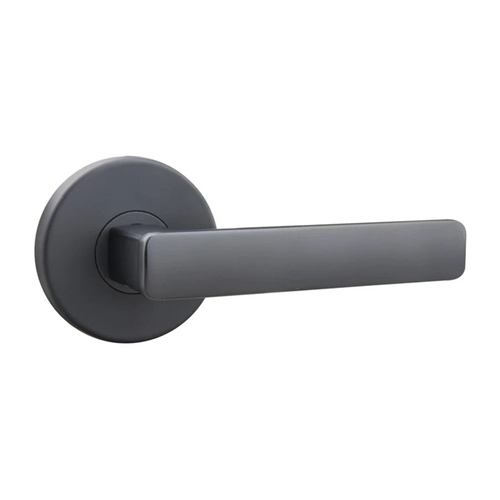N2lok Vitus Door Lever on Round Rose Passage Set Matt Black 545 VI MB BP