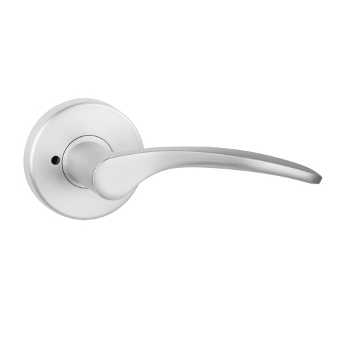 N2lok Curva Door Lever Privacy Set on Round Rose Box Pack Satin Chrome 555 CU SCP BP