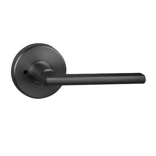 N2lok Decorus Door Lever Privacy Set on Round Rose Box Pack Matt Black 555 DE MB BP