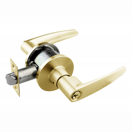 N2lok Equatos Door Lever Handle on Round Rose Privacy Polished Brass Box Pack 555R/E/L03BP
