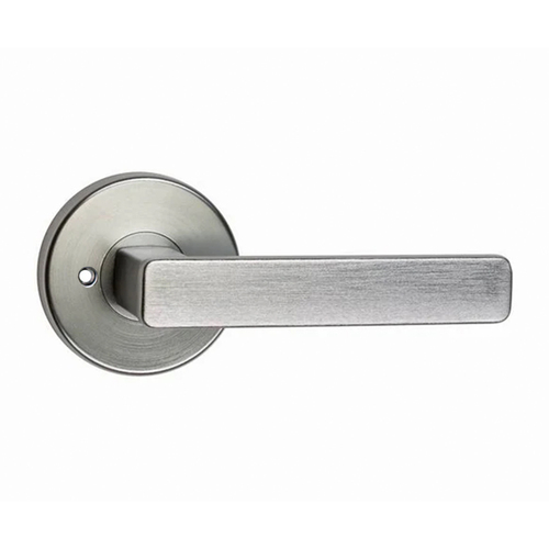 N2lok Vitus Door Lever on Round Rose Privacy Set Satin Chrome 555 VI SCP BP