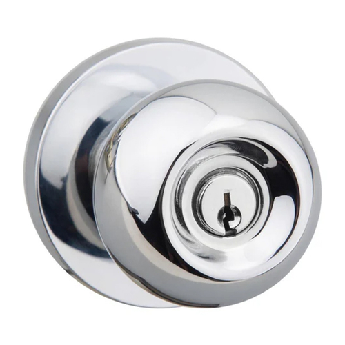 N2lok Pila Door Knob on Round Rose Entrance Set Polished Chrome 560R P PC BP