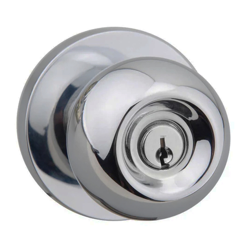 N2lok Pila Door Knob on Round Rose Entrance Set Satin Chrome 560R P SCP BP
