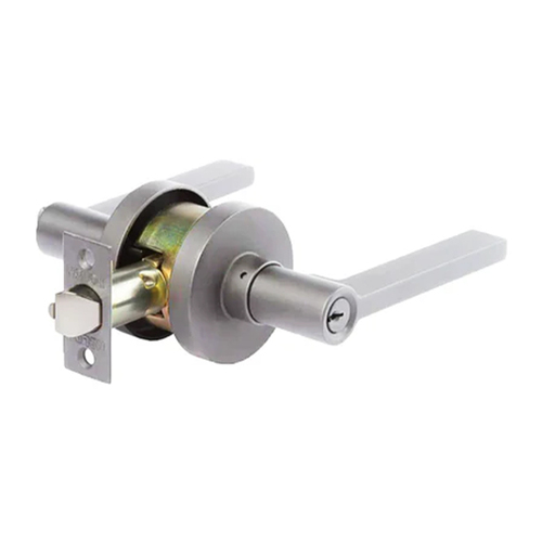 N2lok Decorus Door Lever Entrance Set on Round Rose Clear Pack Satin Chrome 565R DE SCP CP