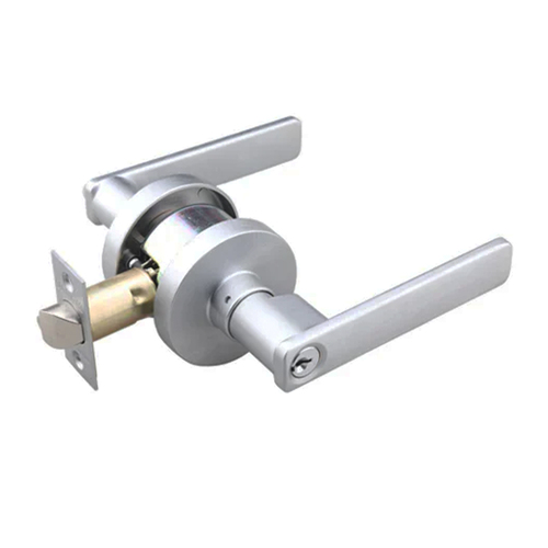 N2lok Vitus Door Lever Entrance Set Round Rose Clear Pack Satin Chrome 565R VI SCP CP