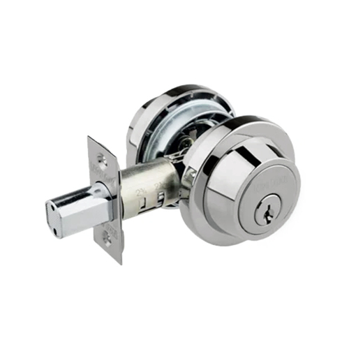 N2lok Modern Round Single Cylinder Deadbolt Satin Chrome Plate Box Pack 616RSCPBP