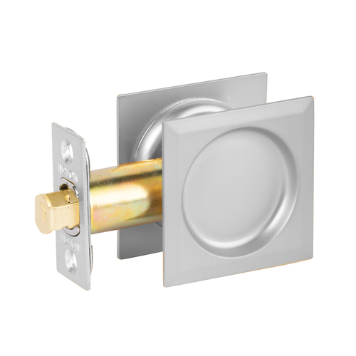 N2lok Sliding Door Cavity Lock Square Passage Set Clear Pack Satin Chrome 64SPDLMBCP