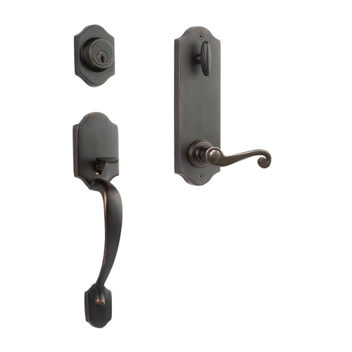 N2lok Charente Door Handle Interconnect Spiral Lever Entrance Set Venetian Bronze