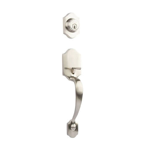 N2lok Charente Single Cylinder Door Entrance Set Box Pack Set Satin Nickel 765CHSCSNBP