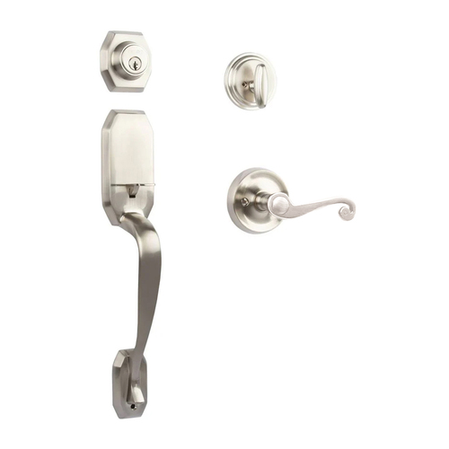 N2lok Garrone Door Handle Interconnect Spiral Lever Entrance Set Satin Nickel 765 GA IC/SP SN BP