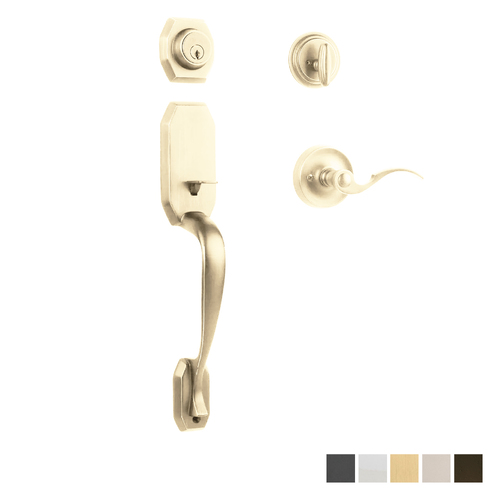 N2lok Garrone Door Handle Single Cylinder Flutto on Piatta Entrance Set