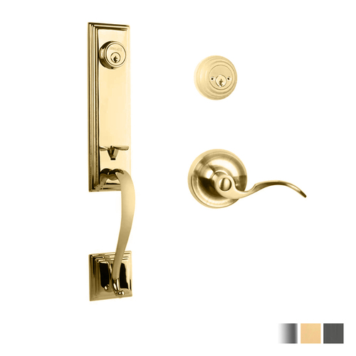 N2lok Seine Door Handle Double Cylinder with Flutto Lever Entrance Set Box Pack