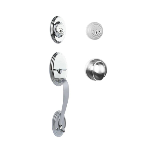 N2lok Somme Door Handle Double Cylinder with Egg Knob Entrance Set Box Pack Polished Chrome