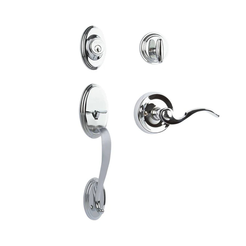 N2lok Somme Door Handle Single Cylinder with Flutto Lever Entrance Set Box Pack Polished Chrome