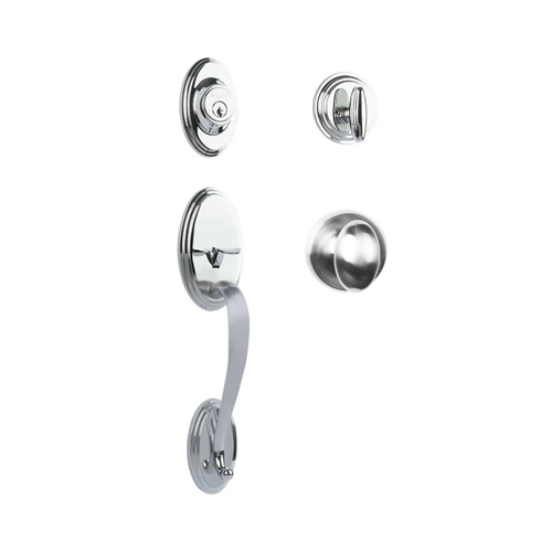 N2lok Somme Door Handle Single Cylinder with Egg Knob Entrance Set Box Pack Polished Chrome