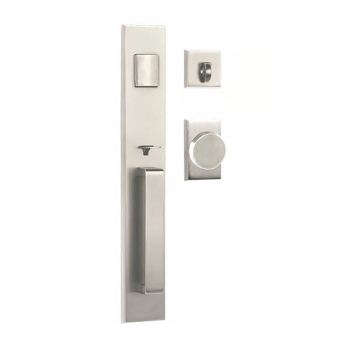 N2Lok Agrigento Flat Door Knob Single Cylinder Satin Nickel 8712 AO FK DSN