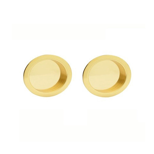 Manital ART54 Round Sliding Door Flush Pull Blank Satin Brass 54-OSO