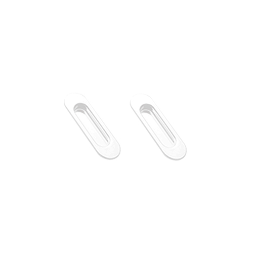 Manital ART58 Oval Sliding Door Flush Pull White 58-BIA