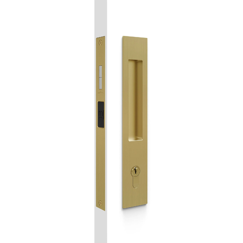 Mardeco M Series Flush Pull Euro Lock Set Satin Brass BRS8104/SET