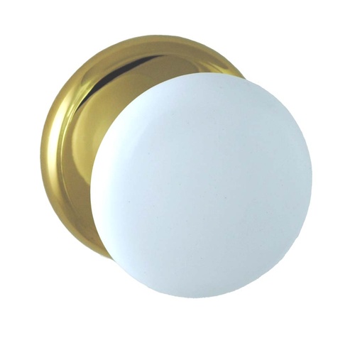 Nidus Corona Door Knob Passage Set White Gold No Latch CDFWHG