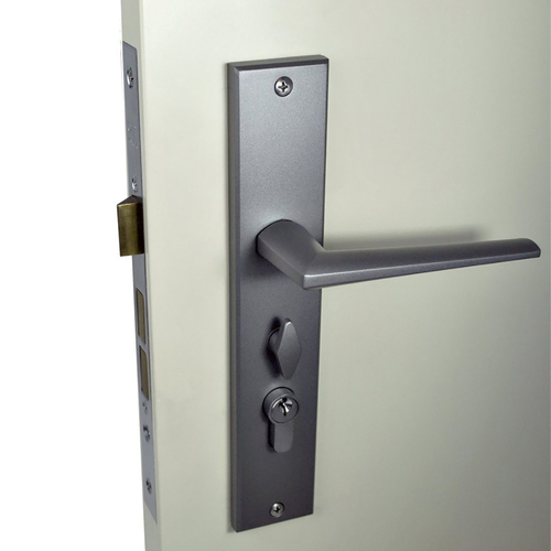 Nidus Rialto Ozi-1 Lock Combo Door Lever on Longplate Entrance Set Left Hand 228x44mm Gunmetal Grey