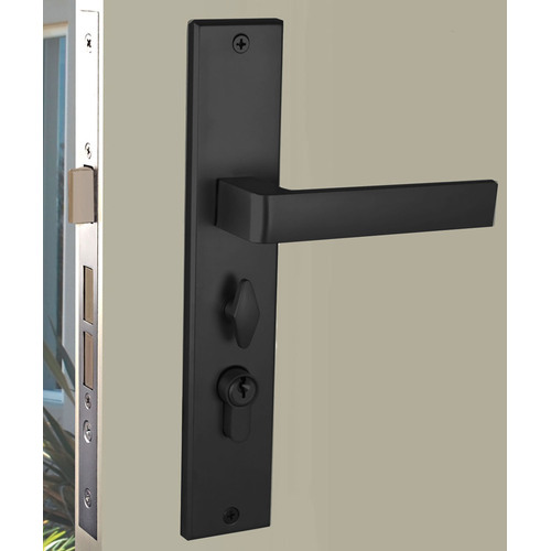 Nidus Turin Ozi-1 Lock Combo Door Lever on Longplate Entrance Set 228x44mm Left Hand Matt Black