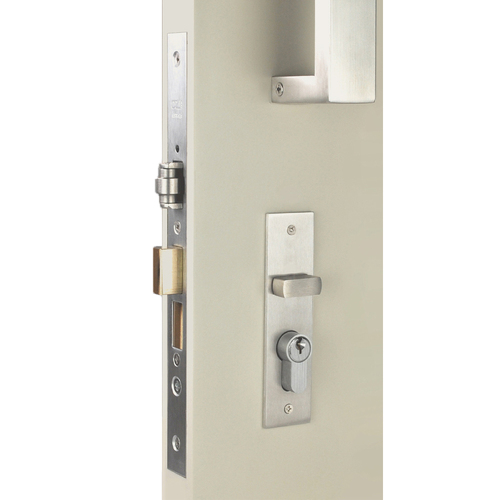 Nidus Rectangle OZI 3 Roller Mortice Lock Combo Right Hand Satin Stainless Steel CRL-OR-REC-SS