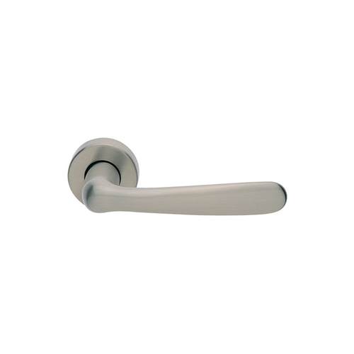 Manital Linda Door Handle Lever Set on Round Rose 50mm Satin Nickel LD5/F-NIS