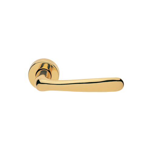 Manital Linda Door Handle Lever Set on Round Rose 50mm Polished Brass LD5/F-OTL