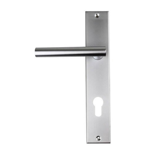 Nidus Domici Door Lever On Longplate Left Hand Satin Chrome LP-DOM-E-SC-LH