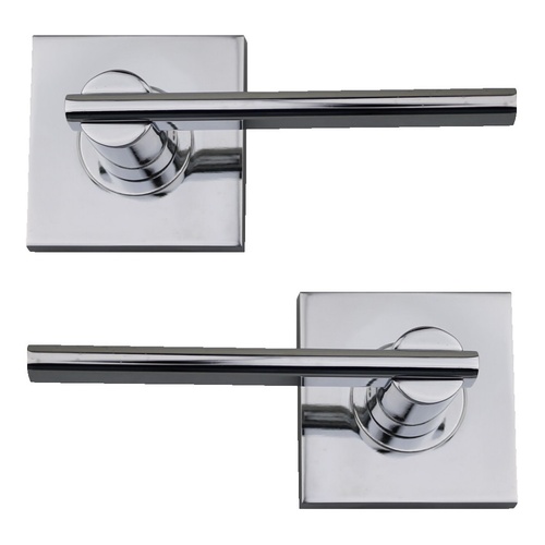 Nidus Door Handle Mediterranean Metro Square Passage Lever Set Polished Chrome