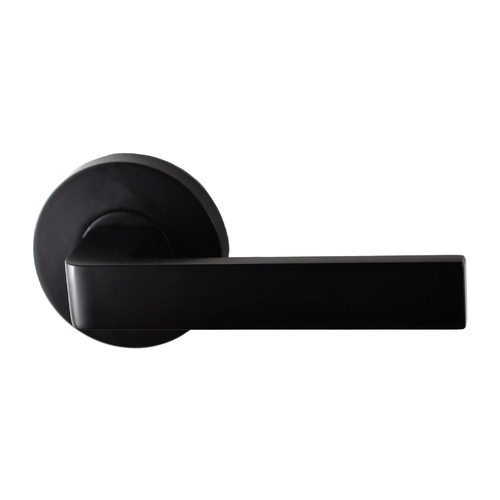 Nidus Turin Door Lever Round Passage Set Matt Black MTUR-PAS-BL
