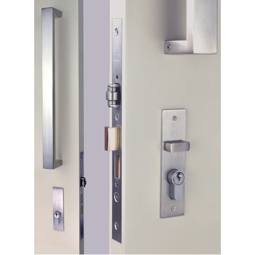 Nidus OZI-3 Roller Mortice Door Lock Combo Square Right Hand Stainless Steel CRL-826-OR-REC-SS