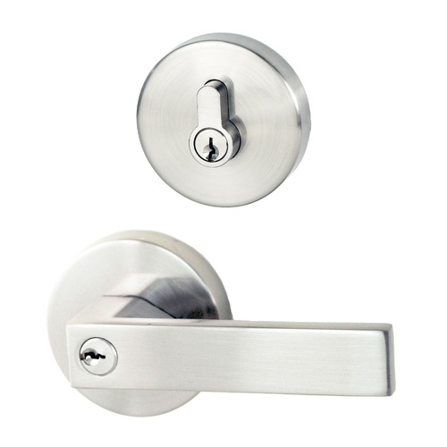 Nidus Lonsdale Door Lever Round Entrance Set Polished Chrome P-L-COMB-CPV