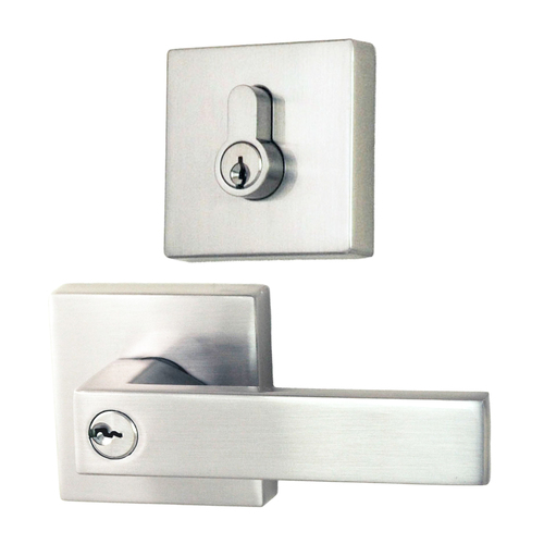 Nidus Lonsdale Door Lever Square Entrance Set Polished Chrome P-L-SQ-COMB-CPV