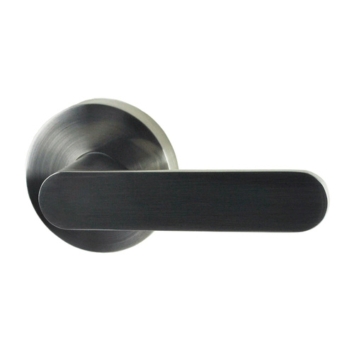 Nidus Spring Round Rose Radius End Dummy Door Lever Brushed Nickel PSDUMBNV
