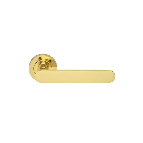Manital Ratio Door Handle Lever Set on Round Rose 50mm Polished Brass RT5/F-OTL