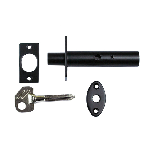 Nidus Security Auxiliary Door Bolt with Key Matt Black SDB-BL