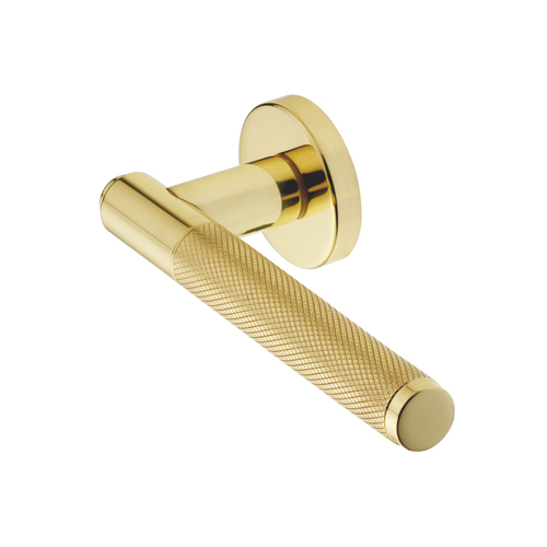 Manital Syntax Knurled Door Handle Lever Passage Set Polished Brass SY5F-OTL