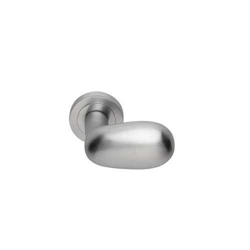 Manital UOVO Door Handle Lever Set on Round Rose 50mm Satin Chrome UO5/F-CSA