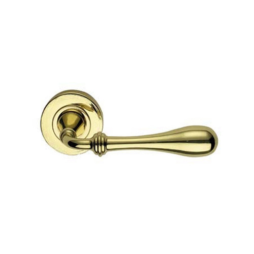Out of Stock: ETA Early July - Parisi 5101PB Roma Lever on Rose Passage Set Polished Brass