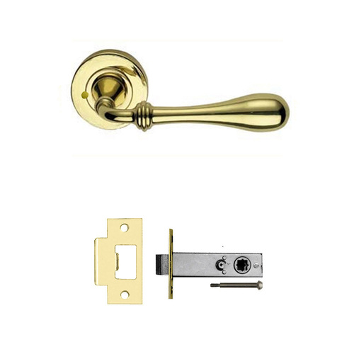 Out of Stock: ETA Early July - Parisi Roma Built In Privacy Inc 6002 Latch & Pin Polished Brass 5101PRIPB