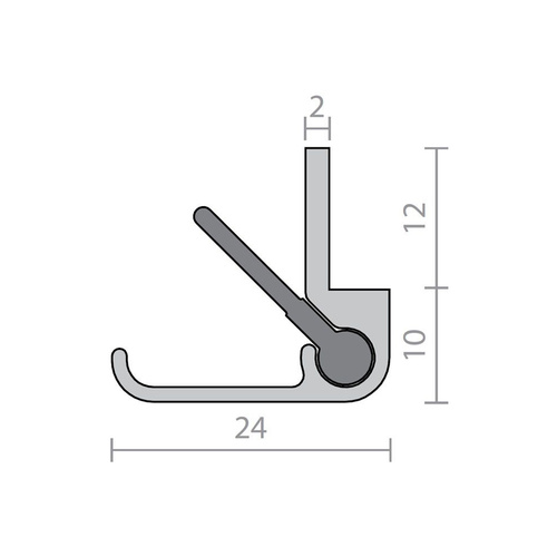 Raven Acoustic Astragal Meeting Stile Seal Clear Anodised 2250MM A16SIC2250