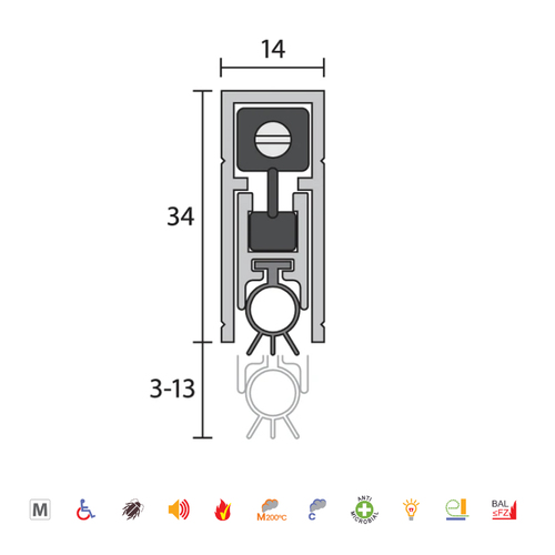 Raven RP8Si Automatic Door Bottom Seal Clear Anodised 920MM A8SIC36