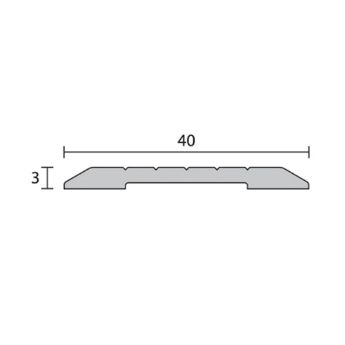 Raven H238 Flat Trim Floor Edging & Stair Tread 1800mm Silver Anodised H238AC