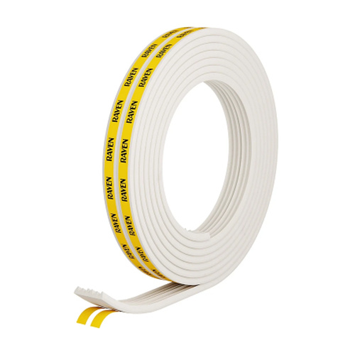 Raven EPDM Door and Window Self Adhesive Weather Strip 5000mm White R59W