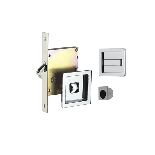 Scope Square Sliding Door Cavity Set Privacy 65mm Turn and Turn Satin Nickel 4214CT.50SN